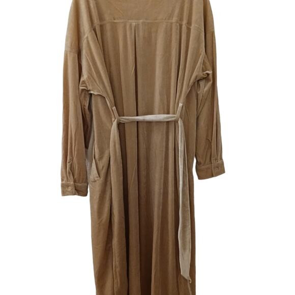 Toby Heart Ginger Velvet Trench Long Jacket Love Indie Sz M Beige Velour Classic - Picture 11 of 16